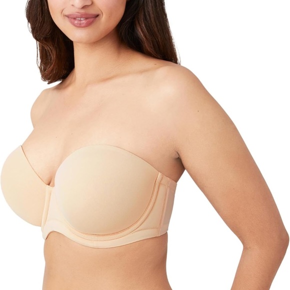 Wacoal Tan Seamless Strapless Bra with Sweetheart Neckline - Picture 7 of 16